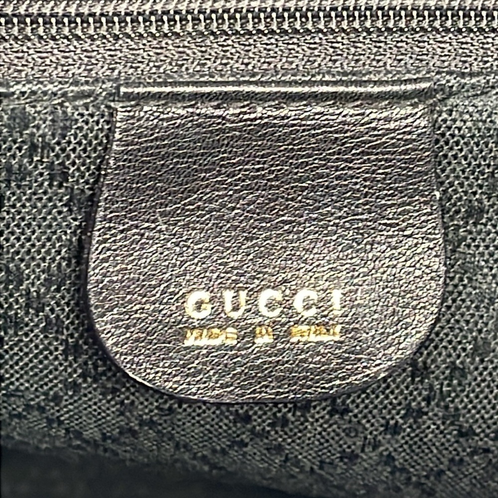 Gucci Leather Bamboo Backpack Black Designer Luxury Rucksack Twin Pocket - Picture 15 of 17